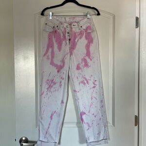 Levi's High-Waisted White and Pink Jeans  25/26